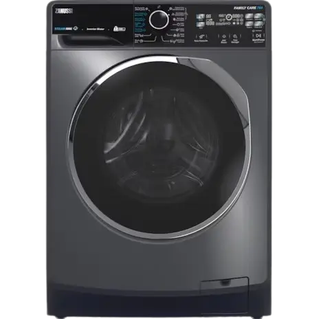 Zanussi Automatic Washing Machine 7 kg Digital - Dark Grey - Black Door - Inverter - Multi-Program ZWF7221DL7
