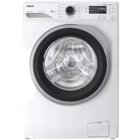 غساله زانوسى فول اوتوماتيك 6ك ديجيتال ابيض باب اسود بإطار فضى ZWF6240WS5