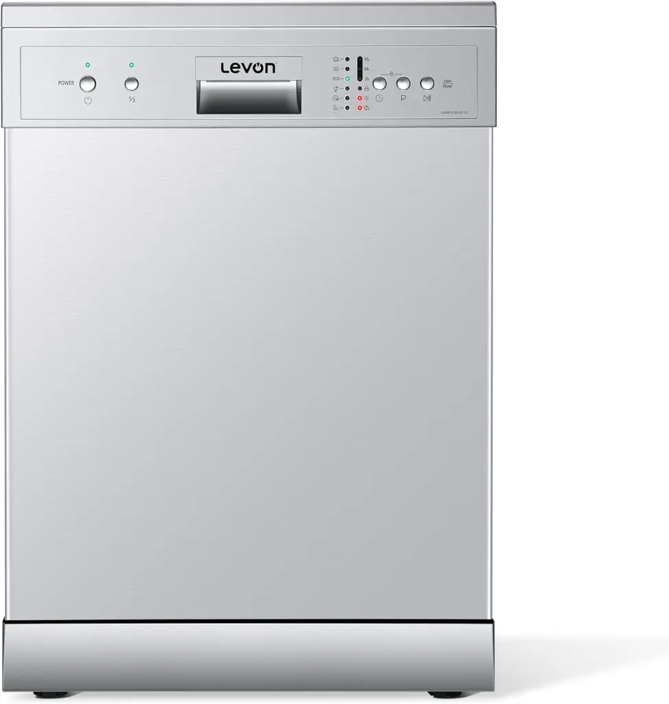 غساله اطباق ليفون 12 فرد استانلس - 3 مراحل - قفل حماية 60 سم 