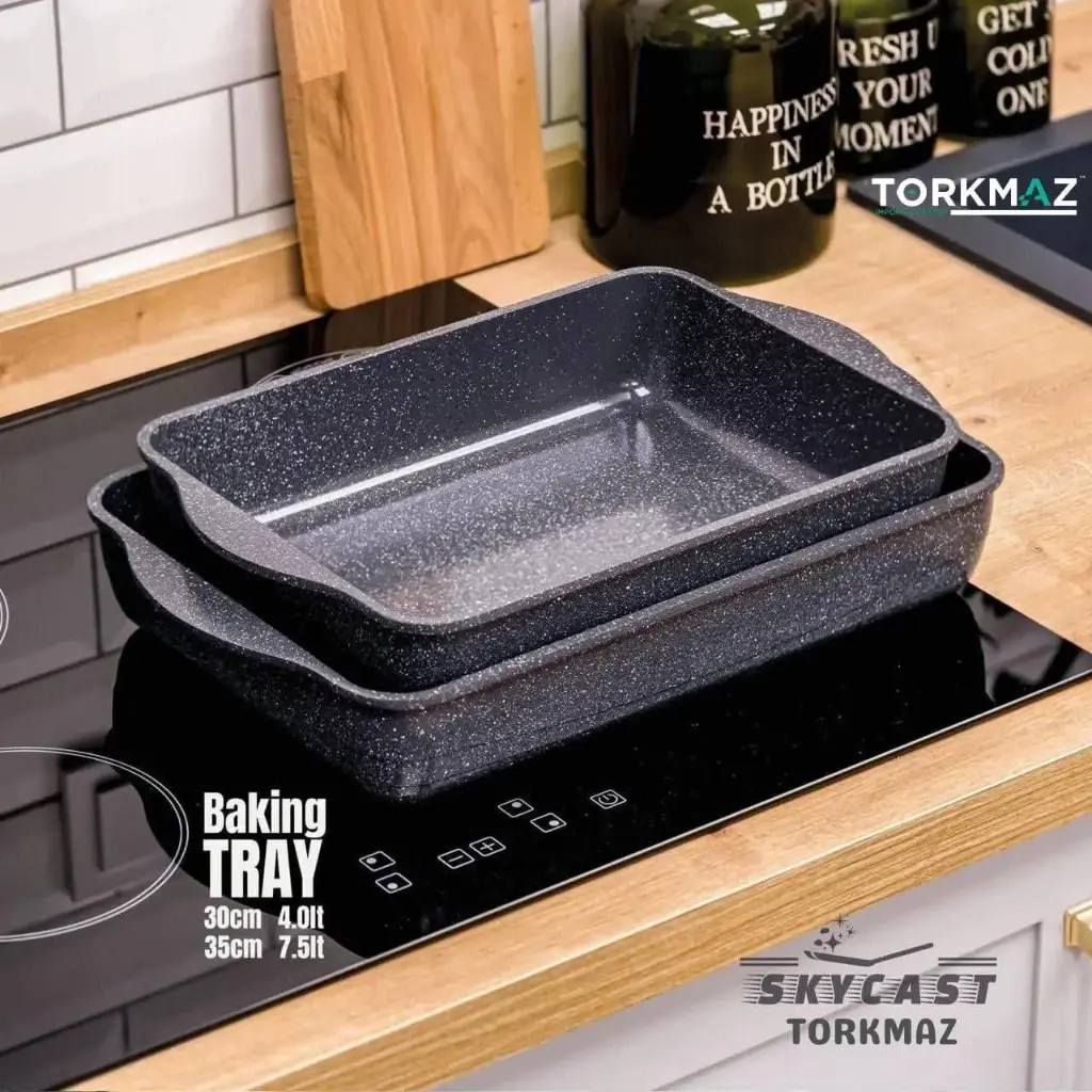 2-piece titanium granite casserole set
