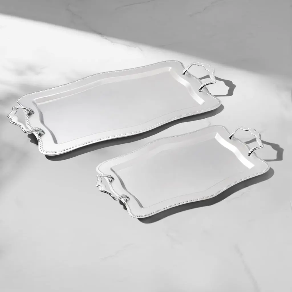 طقم صوانى نهير تركى zincer mirror finsh 