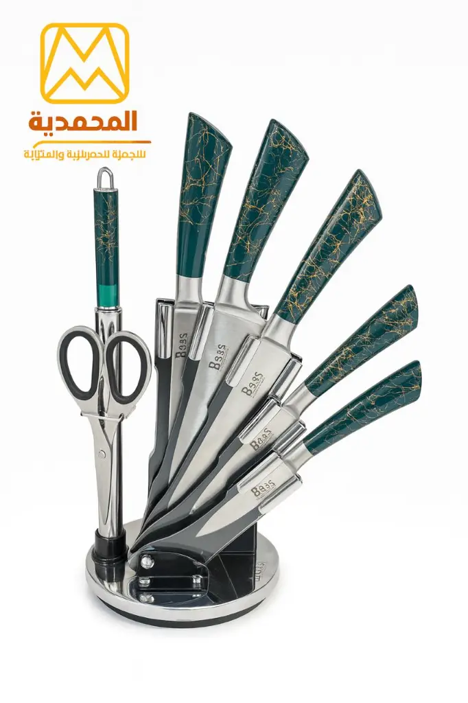 Bus knife set with fan holder