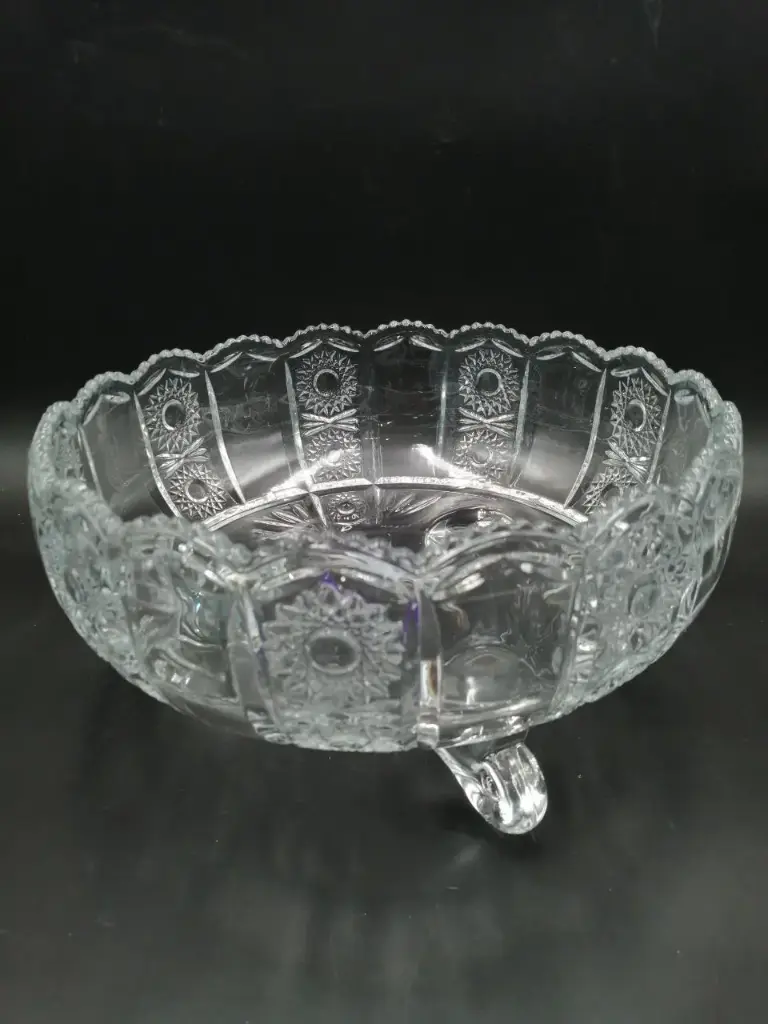 طبق فاكهة زجاج بهيمى برجل 3724