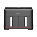 قلاية هوائية بدون زيت شارب طهي مزدوج 1800 وات 8 لتر شاشة لمس إلكترونية زجاجية استانلس KF-DF80RT-EK2