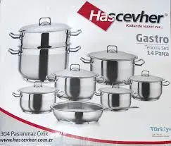 طقم حله استيل 14ق 32 بخار 8000 +هديه فوريه ( صينيه عشاء ميلامين )