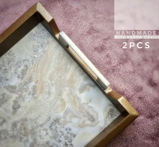 [18368] 2-piece luxury wooden tray