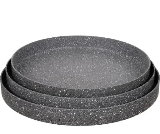 [20420_223520420010] 3-piece Titanium Granite Pizza Tray Set