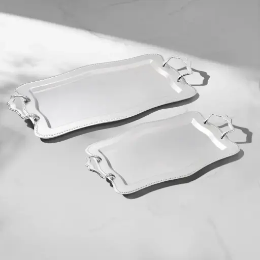 [20755_223520755010] Turkish Nahir tray set, zincer mirror finish