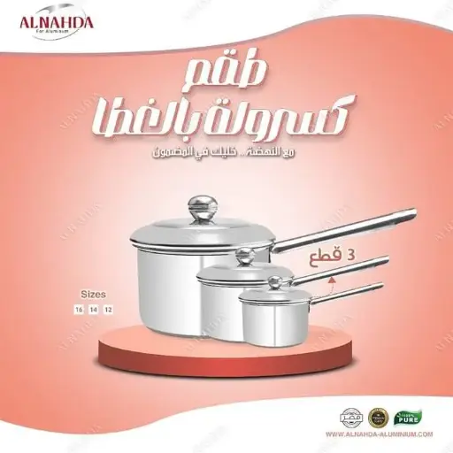 [21081_223521081010] 3-piece casserole set with lid S655WA