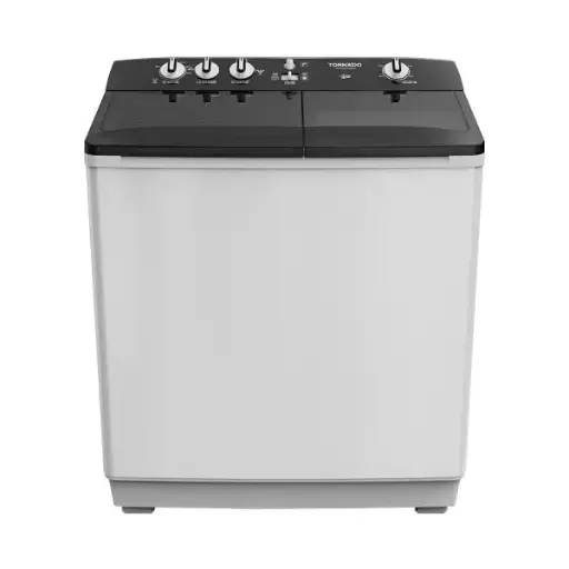 [TVH-HM12TS(WK)] Tornado half-tub washing machine, 12 kg, white and black metal body