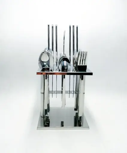 [22193] طقم معالق استاند بيد مربعه عريضه 24ق 13864