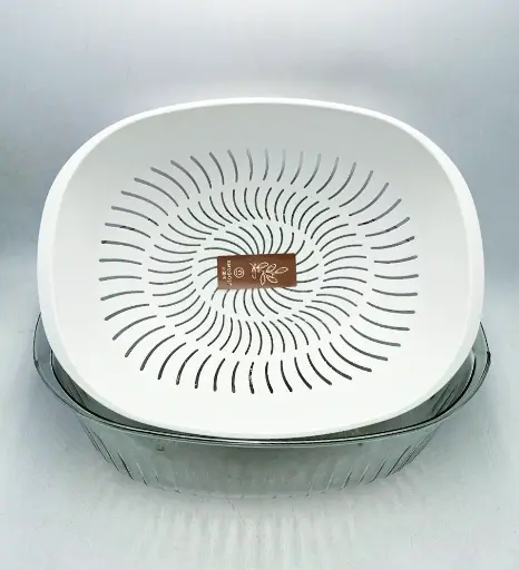 [22235] 2-piece oval vegetable strainer