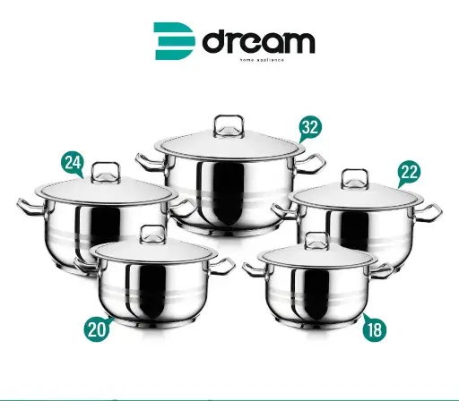 [222145] stainless steel cookware set,10-piece  32/3500 pot